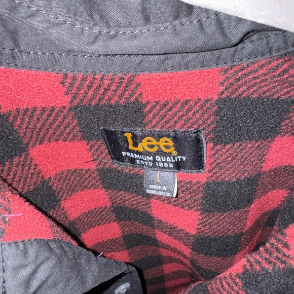 Lee Men's Black Flannel Lined Jacket Large - Picture 4 of 9